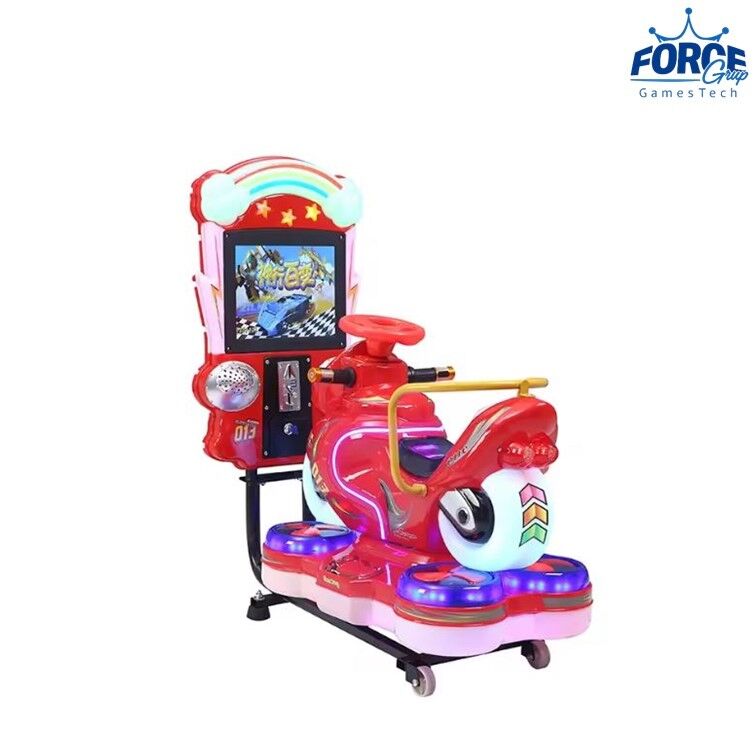 Renkli Çocuk Motosiklet Yarış Eğlence Aracı (Ekranlı Kiddie Ride)